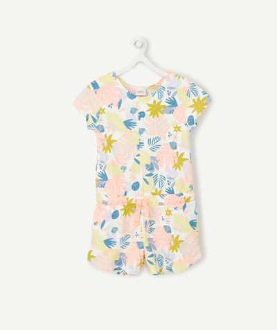 Girl Tao Categories - SHORT TROPICAL ONE-PIECE PYJAMAS IN RECYCLED FIBRES