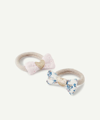 Baby girl Nouvelle Arbo   C - SET OF TWO SEQUINNED ELASTICS WITH A FLORAL AND PINK BOW