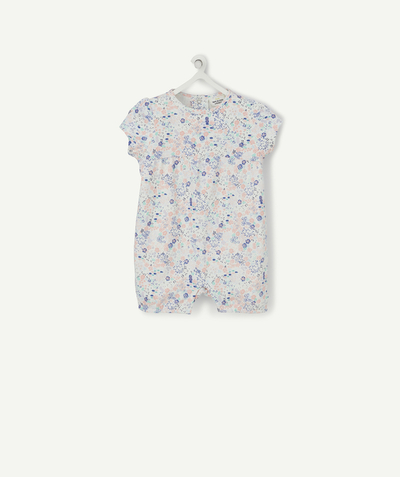 Outlet Tao Categories - SHORT FLORAL PRINT SLEEP SUIT IN ORGANIC COTTON
