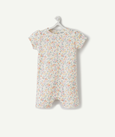 Private sales Tao Categories - CREAM SLEEP SUIT WITH SHORT SLEEVES AND A COLOURFUL FLORAL PATTERN