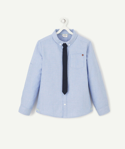 Shirt - Polo Tao Categories - BLUE SHIRT WITH A DETACHABLE NAVY TIE