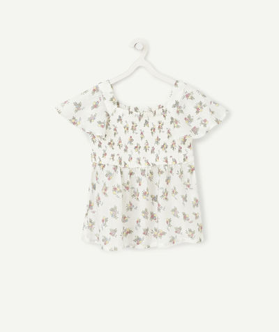 Girl Tao Categories - WHITE BLOUSE WITH STRAPS WITH FLORAL DESIGNS