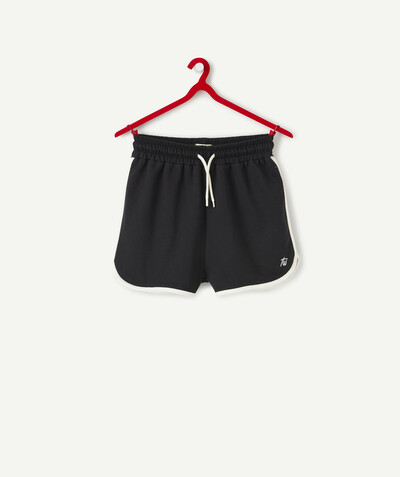 Basics family - BLACK FLEECE SHORTS WITH CONTRASTING DETAILS