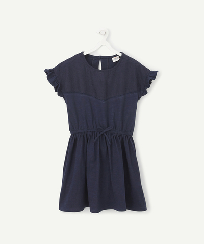 Dress Nouvelle Arbo   C - NAVY BLUE DRESS WITH STITCHED DETAILS