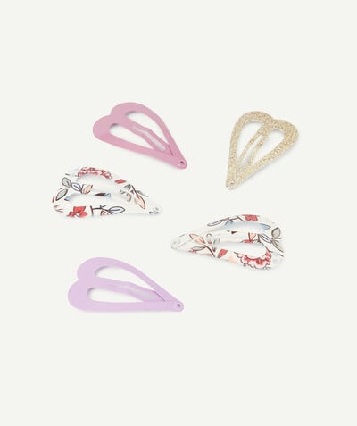 Baby girl Nouvelle Arbo   C - SET OF FIVE HEART-SHAPED HAIR CLIPS