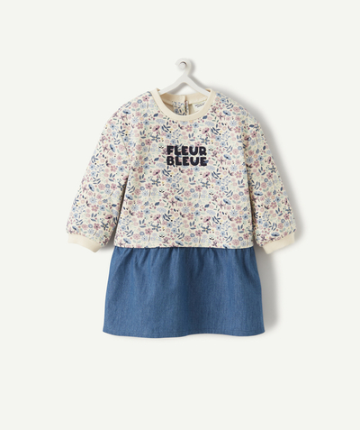 Private sales Tao Categories - BABY GIRLS' DRESS IN DENIM AND A FLORAL PRINT