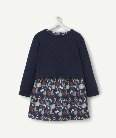 Private sales Tao Categories - BABY GIRLS' NAVY BLUE PRINTED DRESS IN TWO MATERIALS