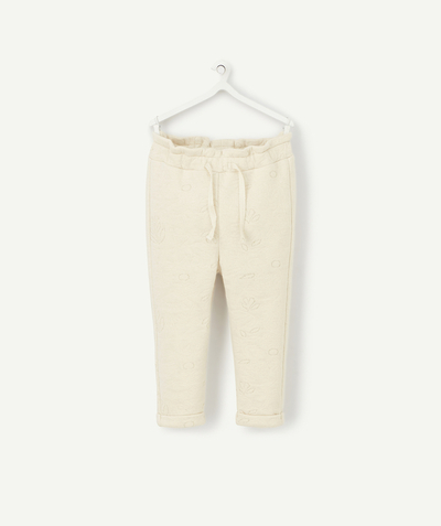 Trousers Nouvelle Arbo   C - BABY GIRLS' JOGGING PANTS IN CREAM WITH GOLD COLOR DETAILS