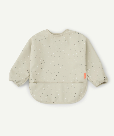 Meals Nouvelle Arbo   C - BEIGE CONFETTI LONG SLEEVE BIB WITH POCKET