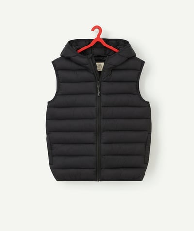 Teen boy Nouvelle Arbo   C - SLEEVELESS BLACK PADDED JACKET IN RECYCLED PADDING
