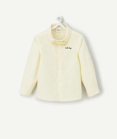 Baby boy Nouvelle Arbo   C - BABY BOYS' YELLOW AND WHITE STRIPED COTTON SHIRT