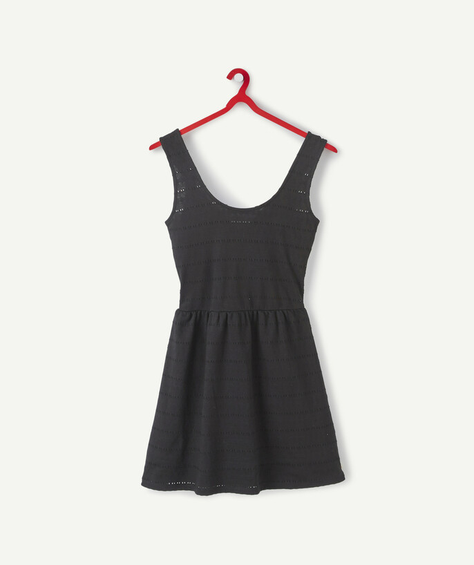 Teen girls Tao Categories - BLACK DRESS WITH STRAPS AND OPENINGS AT THE BACK