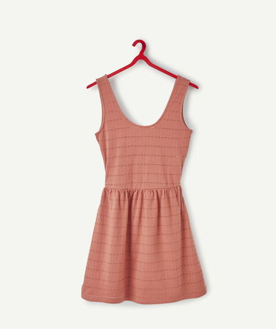 Girl Tao Categories - RUST DRESS WITH STRAPS AND OPENINGS AT THE BACK