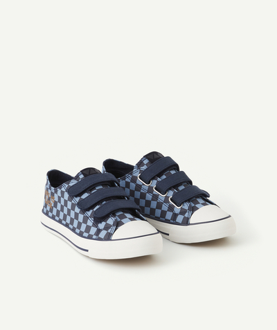 Shoes, booties Nouvelle Arbo   C - BOYS' CHEQUERED COTTON TRAINERS WITH A HOOK AND LOOP FASTENING