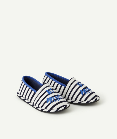 Boy Nouvelle Arbo   C - BLUE AND WHITE STRIPED COTTON SLIPPERS FOR BOYS