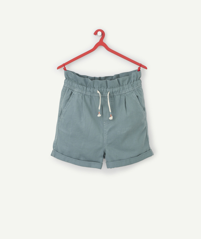 Shorts - Skirt Nouvelle Arbo   C - GIRLS' GREEN SHORTS IN ECO-FRIENDLY VISCOSE