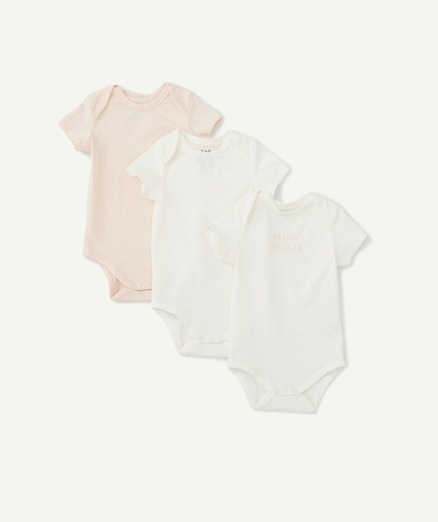 Bodysuit Nouvelle Arbo   C - PACK OF THREE BODYSUITS IN ORGANIC COTTON, MINI NOUS AND PINK