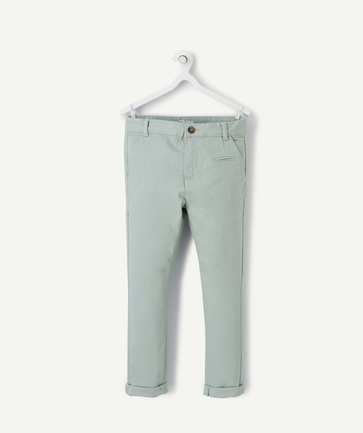 Trousers - Jogging pants Tao Categories - BOYS' GREEN CHINO TROUSERS