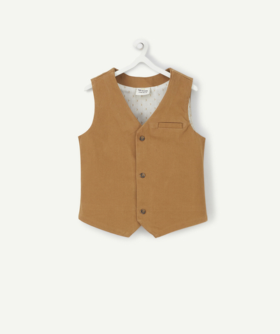 Baby boy Nouvelle Arbo   C - BABY BOYS' SLEEVELESS CAMEL JACKET WITH BUTTONS