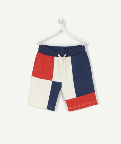 Boy Nouvelle Arbo   C - BERMUDA SHORTS IN RED, WHITE AND BLUE FLEECE