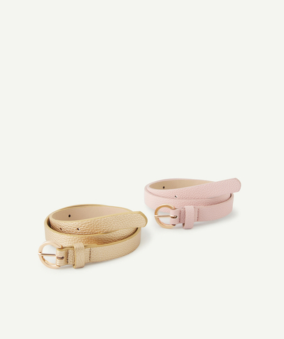 Belt Nouvelle Arbo   C - PACK OF TWO PINK AND GOLD COLOR BELTS FOR GIRLS