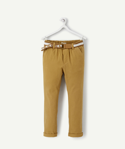 Trousers - Jogging pants Nouvelle Arbo   C - CHINO TROUSERS FOR BOYS IN CAMEL WITH A BELT