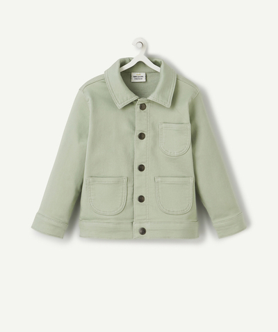 New collection Nouvelle Arbo   C - BABY BOYS' GREEN JACKET IN LOW IMPACT DENIM