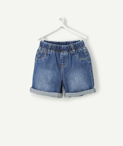 New collection Nouvelle Arbo   C - BABY BOYS' LOW-IMPACT DENIM BERMUDA SHORTS