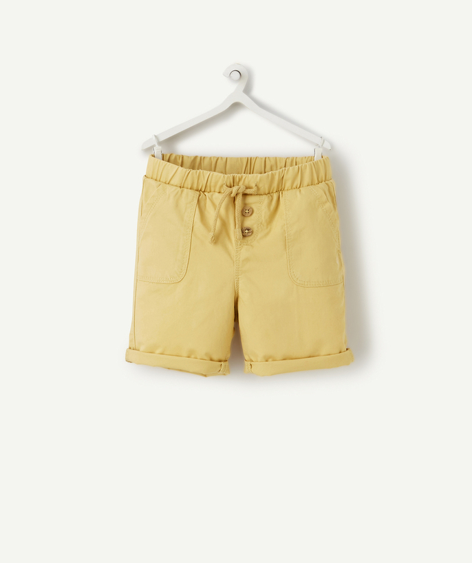 Shorts - Bermuda shorts Tao Categories - BABY BOYS' STRAIGHT SHORTS IN YELLOW COTTON