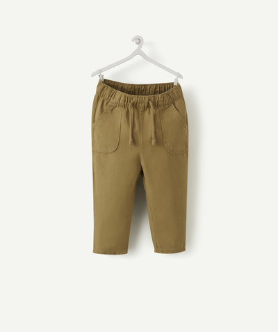 New collection Nouvelle Arbo   C - BABY BOYS' FLOWING KHAKI CHINO TROUSERS WITH POCKETS