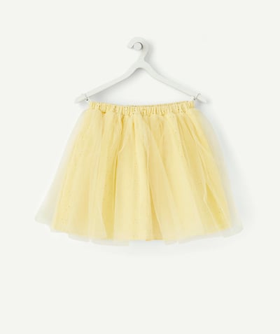 Outlet Tao Categories - GIRLS' YELLOW SKIRT WITH EMBROIDERY AND TULLE