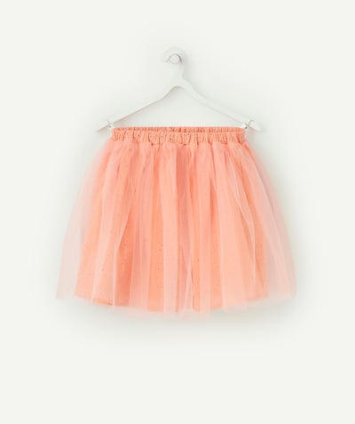 Shorts - Skirt Nouvelle Arbo   C - GIRLS' PINK SKIRT WITH EMBROIDERY AND TULLE