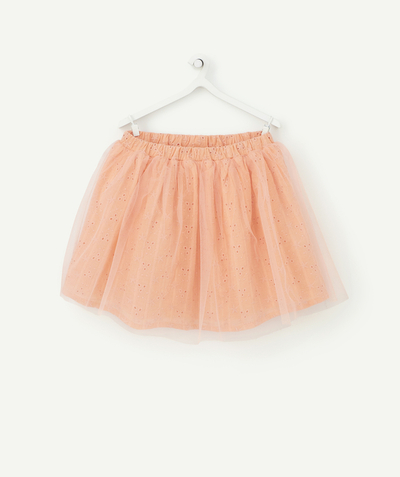 Outlet Tao Categories - BABY GIRLS' PINK SKIRT WITH EMBROIDERY AND TULLE