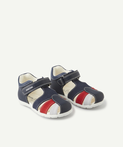 GEOX ® Tao Categories - NAVY BLUE SANDALS WITH RED AND GREY DETAILS
