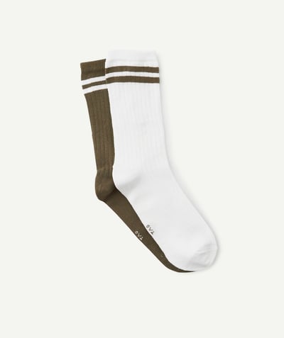 Teen boy Nouvelle Arbo   C - PACK OF TWO PAIRS OF KHAKI AND WHITE SOCKS