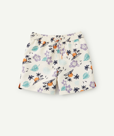 Swimwear Nouvelle Arbo   C - BOYS' SWIM SHORTS IN RECYCLED FIBRE WITH A TROPICAL PRINT