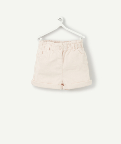 Shorts - Skirt Tao Categories - BABY GIRLS' PALE PINK DENIM SHORTS
