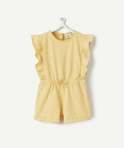 Jumpsuits - Dungarees Nouvelle Arbo   C - BABY GIRLS' YELLOW COTTON PLAYSUIT WITH FRILLS