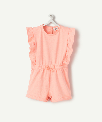 Jumpsuits - Dungarees Nouvelle Arbo   C - BABY GIRLS' PINK COTTON PLAYSUIT WITH FRILLS