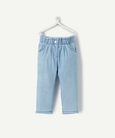 Trousers Nouvelle Arbo   C - BABY GIRLS' COTTON DENIM TROUSERS WITH A LOW ENVIRONMENTAL IMPACT