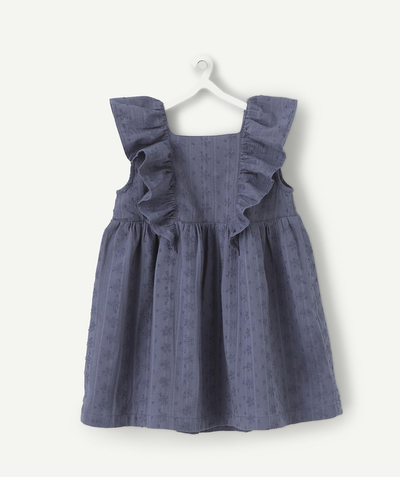 Baby girl Nouvelle Arbo   C - BABY GIRLS' NAVY BLUE EMBROIDERED DRESS WITH BLOOMERS