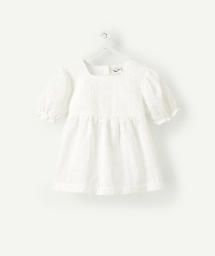 Shirt - Blouse Tao Categories - BABY GIRLS' WHITE COTTON BLOUSE WITH EMBROIDERY