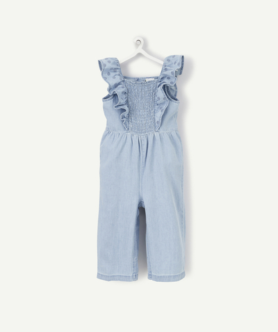 Baby girl Tao Categories - FRILLY JUMPSUIT IN LOW ENVIRONMENTAL IMPACT DENIM