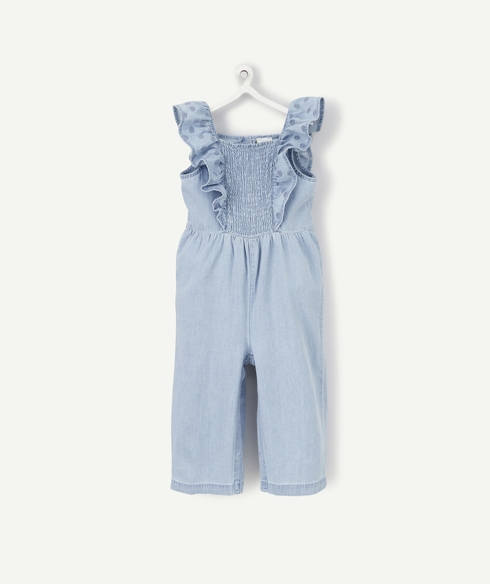 Jumpsuits - Dungarees Tao Categories - FRILLY JUMPSUIT IN LOW ENVIRONMENTAL IMPACT DENIM