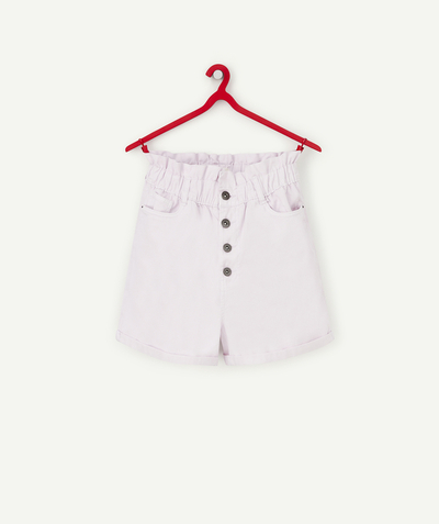 Girl Nouvelle Arbo   C - GIRLS' LILAC SHORTS IN ECO-FRIENDLY VISCOSE