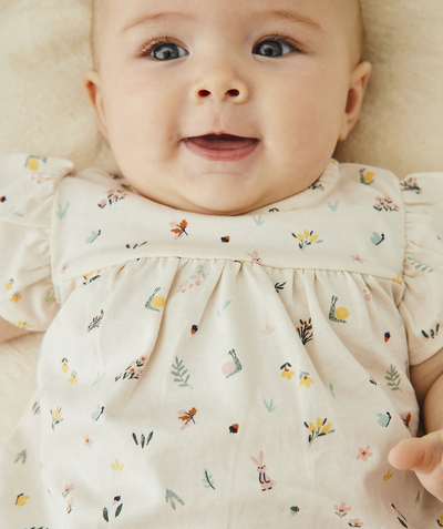 Outlet Nouvelle Arbo   C - BABIES' DRESS IN ORGANIC COTTON WITH A FLOWER PRINT
