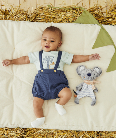 Outlet Tao Categories - BABIES' BLUE BERMUDA SHORTS WITH BRACES