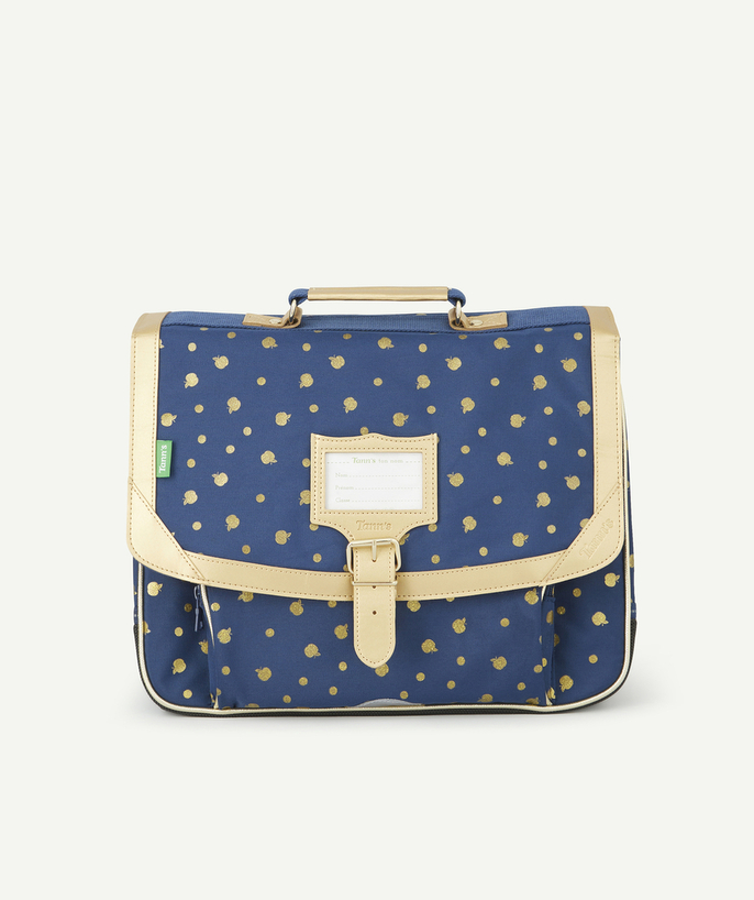 TANN’S ® Tao Categories - NAVY BLUE SATCHEL WITH GOLD COLOR DOTS