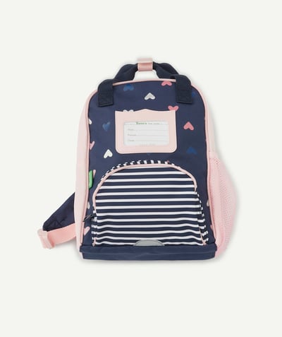 ECODESIGN Nouvelle Arbo   C - NAVY BLUE AND PINK RUCKSACK WITH HEARTS