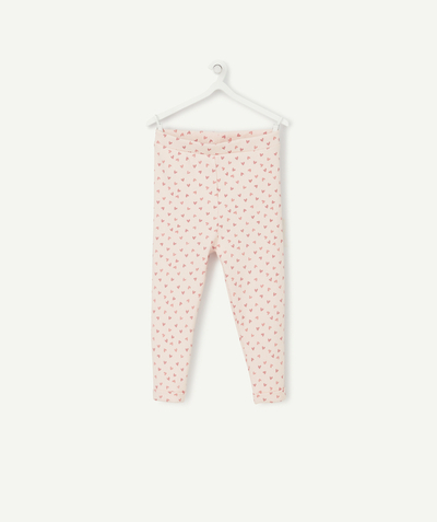 Baby girl Nouvelle Arbo   C - PINK RIBBED LEGGINGS IN HEART PRINT ORGANIC COTTON